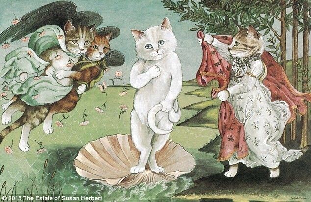 他把很多藝術(shù)作品重新創(chuàng)作成了貓主題